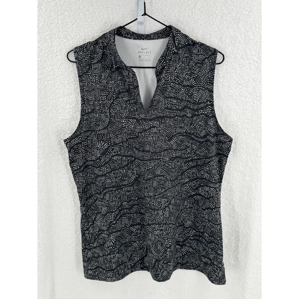 Nike Womens Geometric V-Neck‎ Sleeveless Top Large